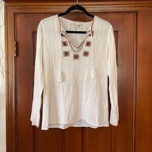 Joie embroidered boho peasant tunic top